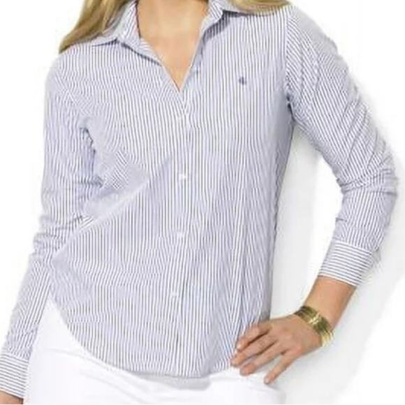Lauren Ralph Lauren Plus Long-Sleeved Classic Non-Iron Shirt Sz P/M - Picture 7 of 10